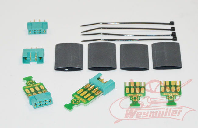 Prises mâle/femelle MPX 6 pôles + platines. 2 paires